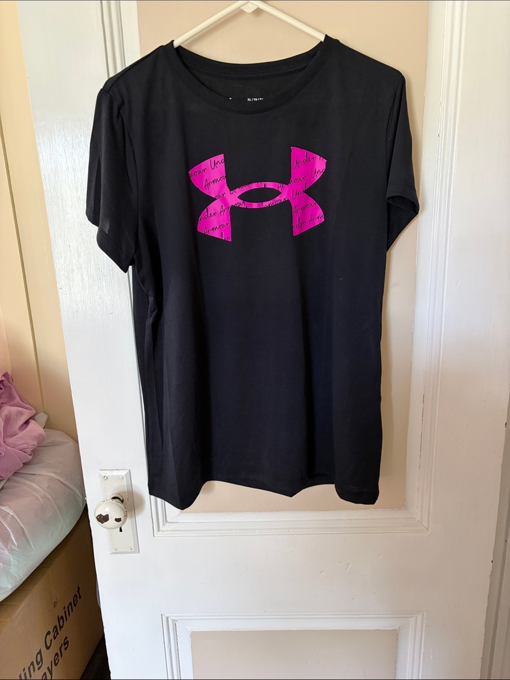 Under Armour Black Tee and Matching shorts set‎ with Hot Pink Logo